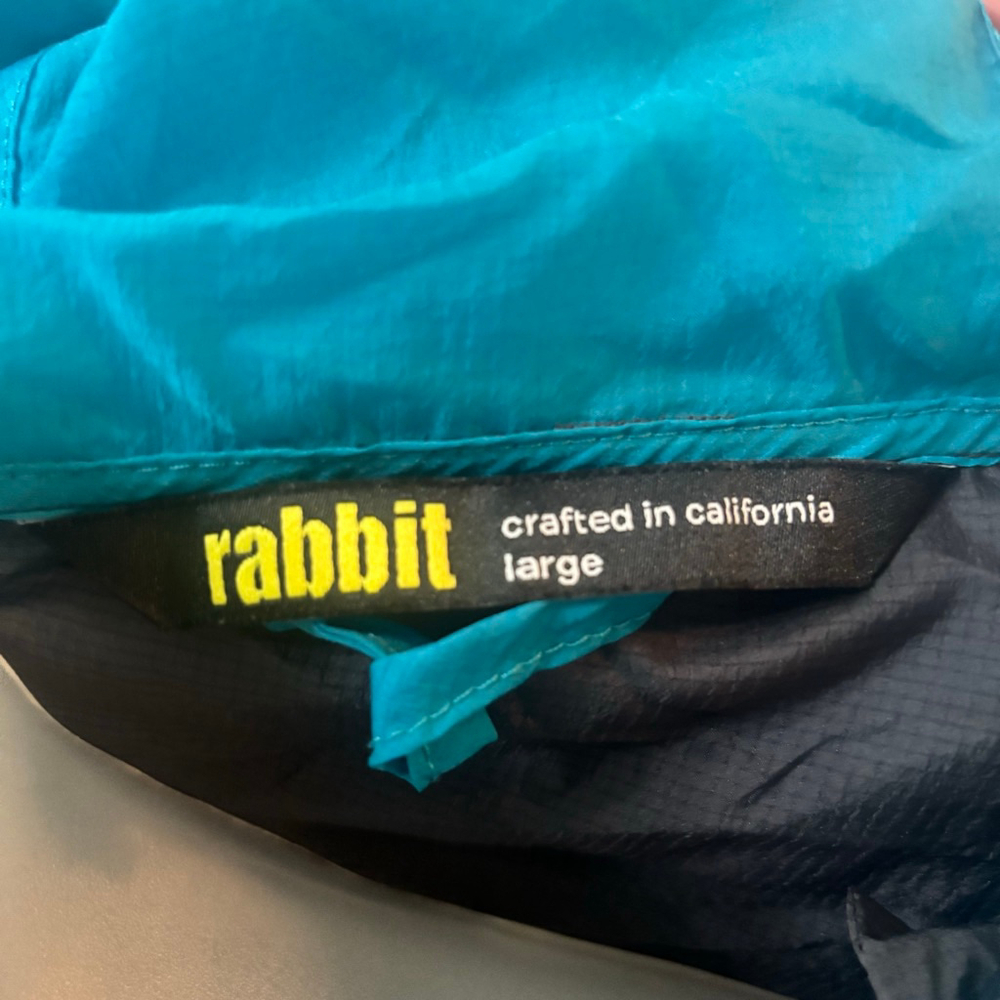 Rabbit Gray & Blue Ultralight Swish Windbreaker Jacket Unisex Large 100% Nylon - Picture 7 of 7